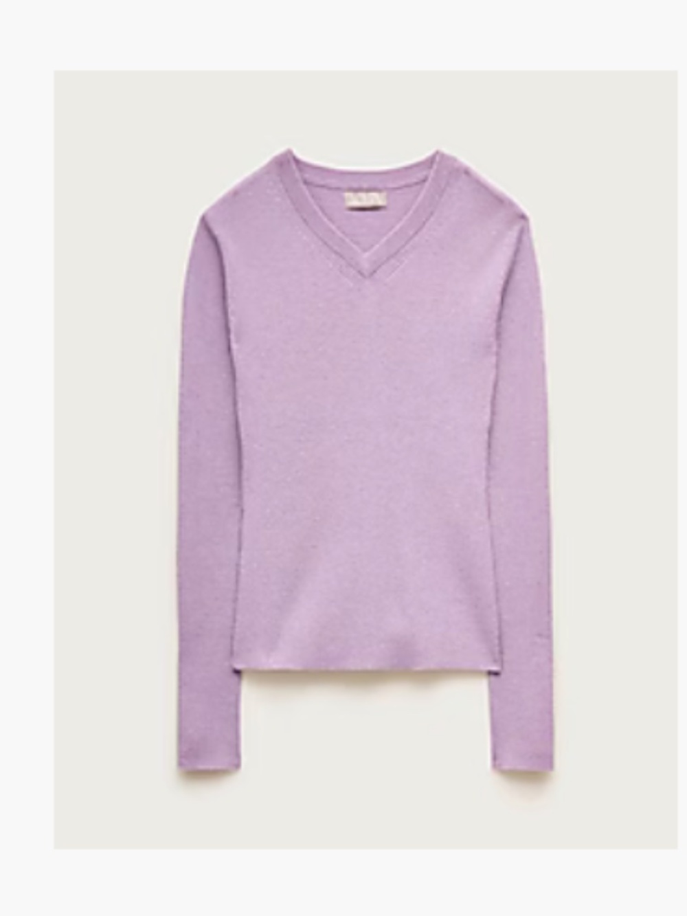 J. Crew High V-neck fine rib sweater in merino wool with Lurex® metallic threads